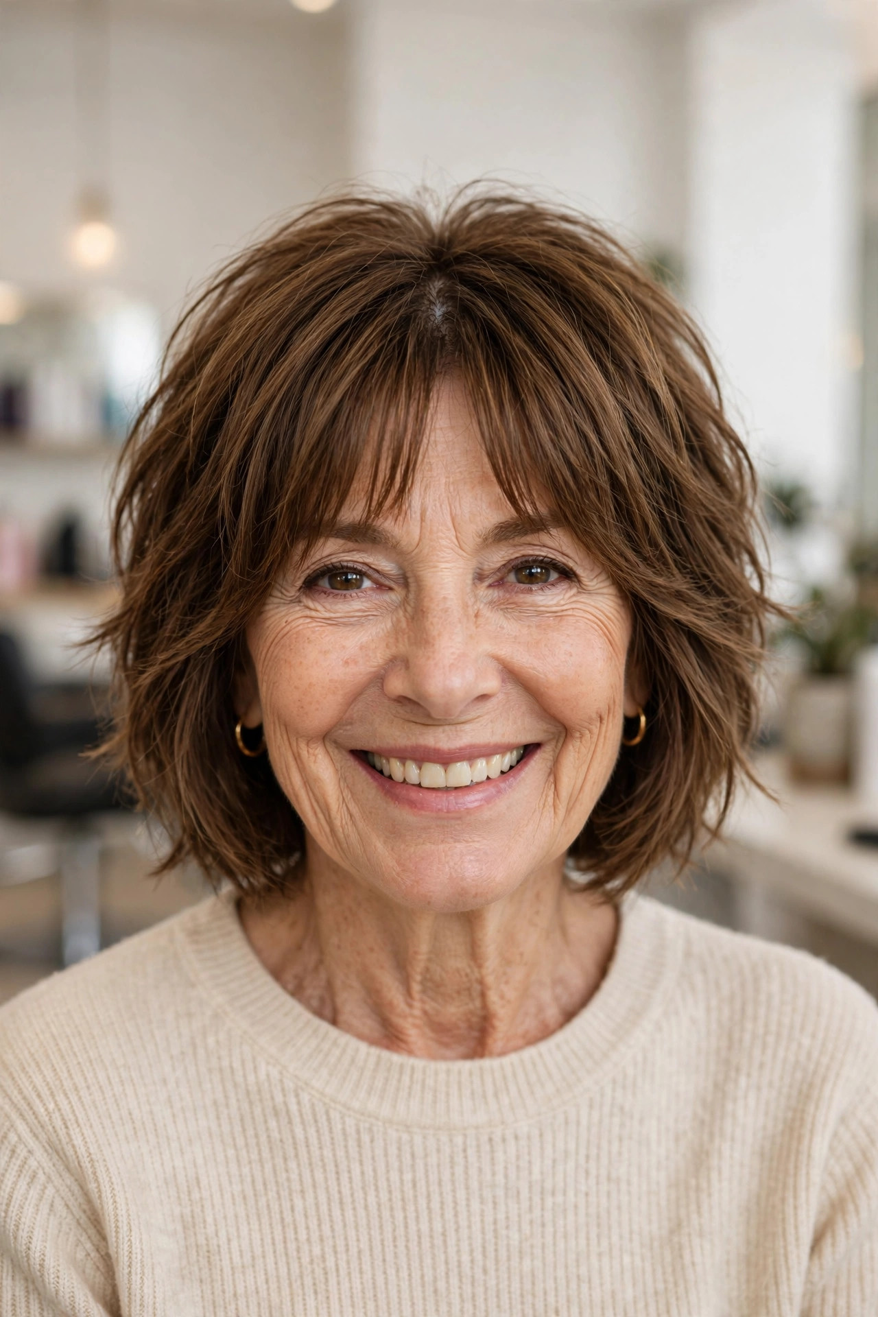 Curtain-Fringe Choppy Bob