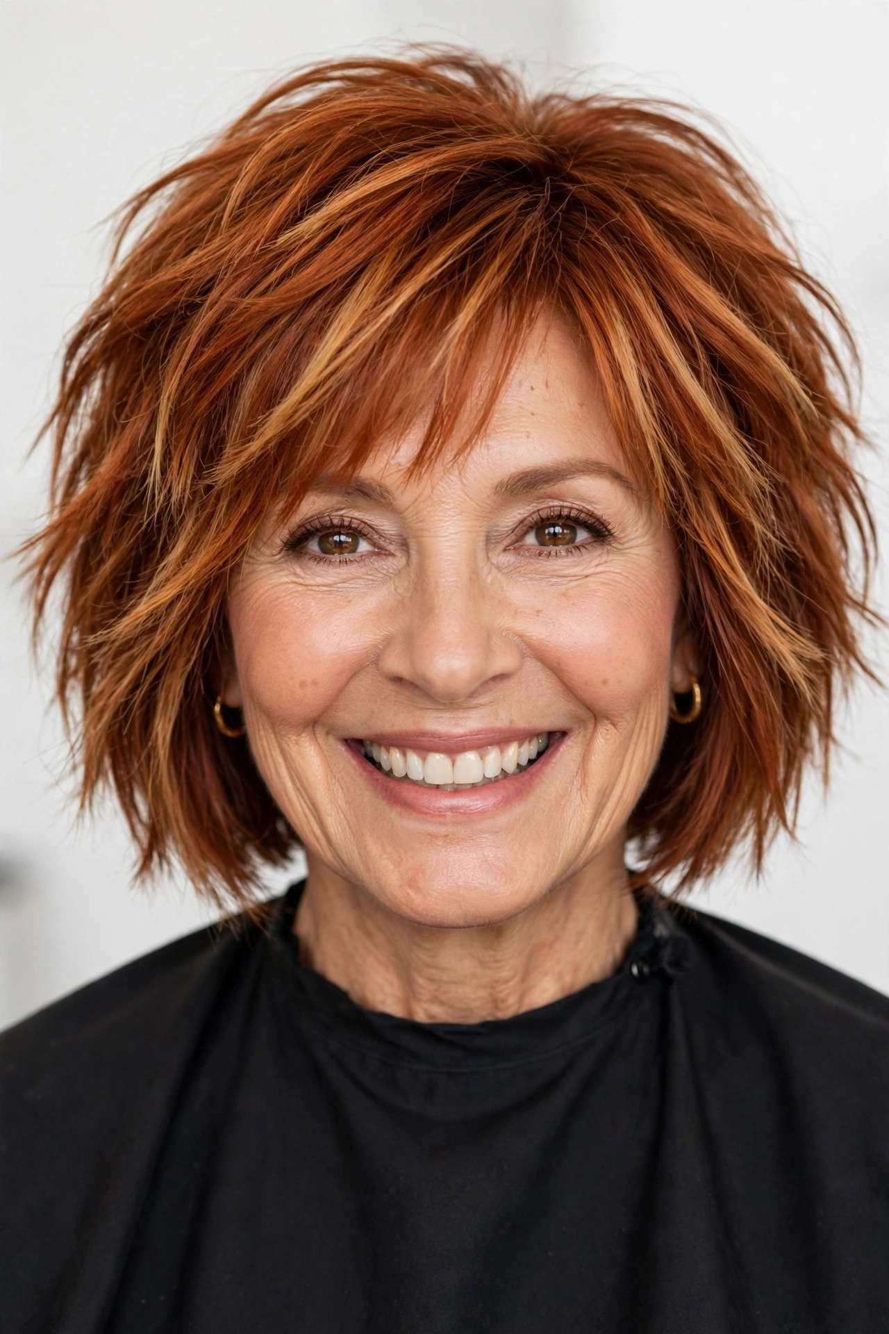 Warm Copper Choppy Bob