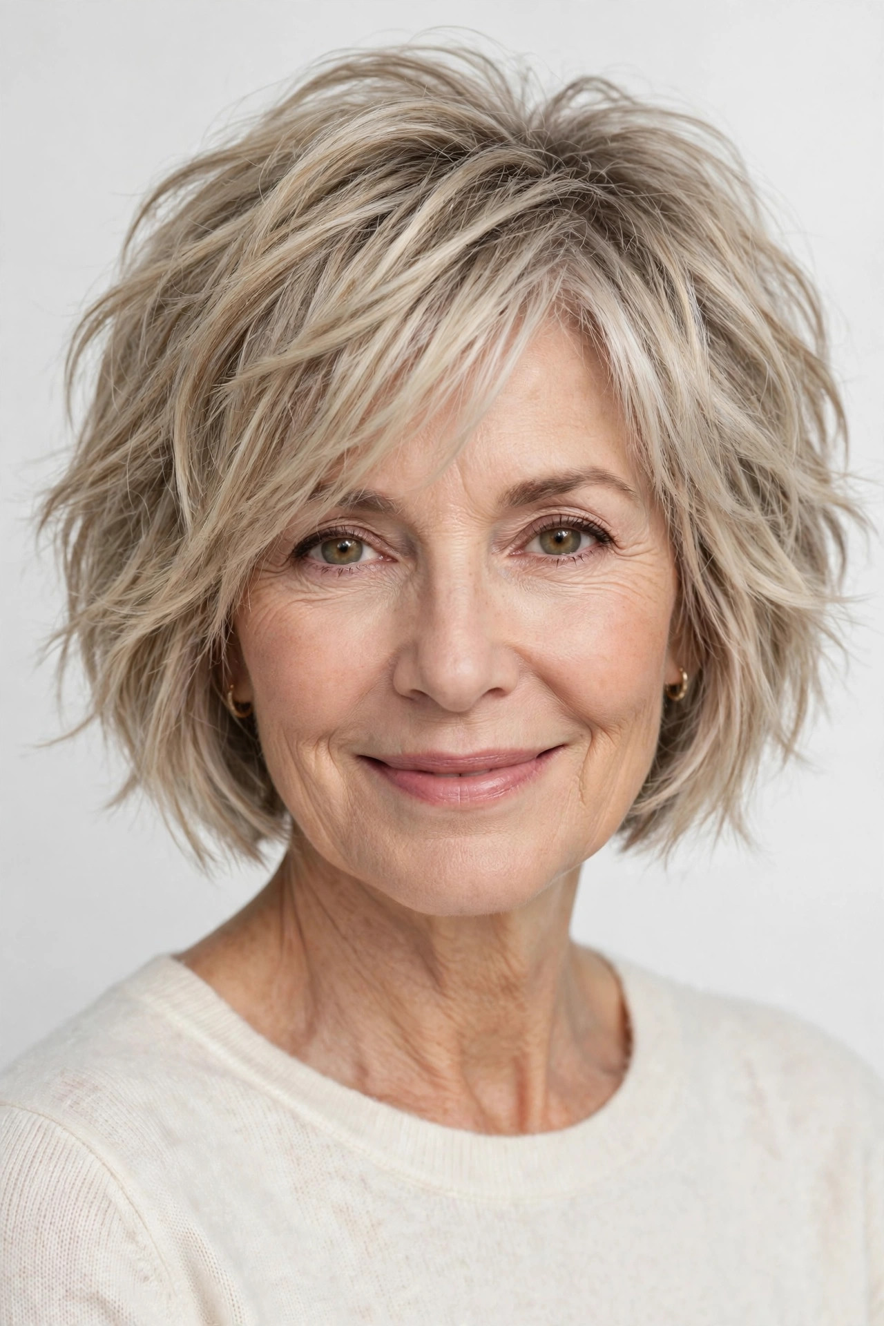 Cool Ash Blonde Textured Bob
