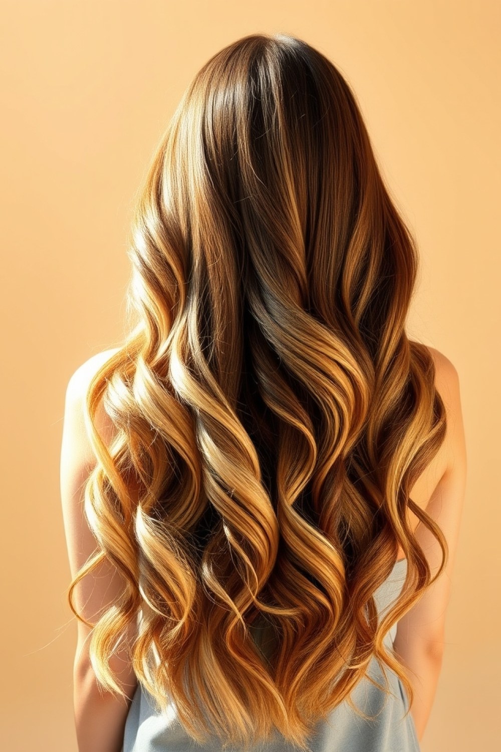 27 Honey Golden Blonde and Caramel Balayage on Dark Brown: Warm Blend Ideas