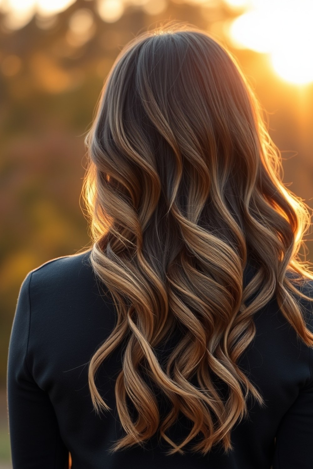 27 Honey Golden Blonde and Caramel Balayage on Dark Brown: Warm Blend Ideas