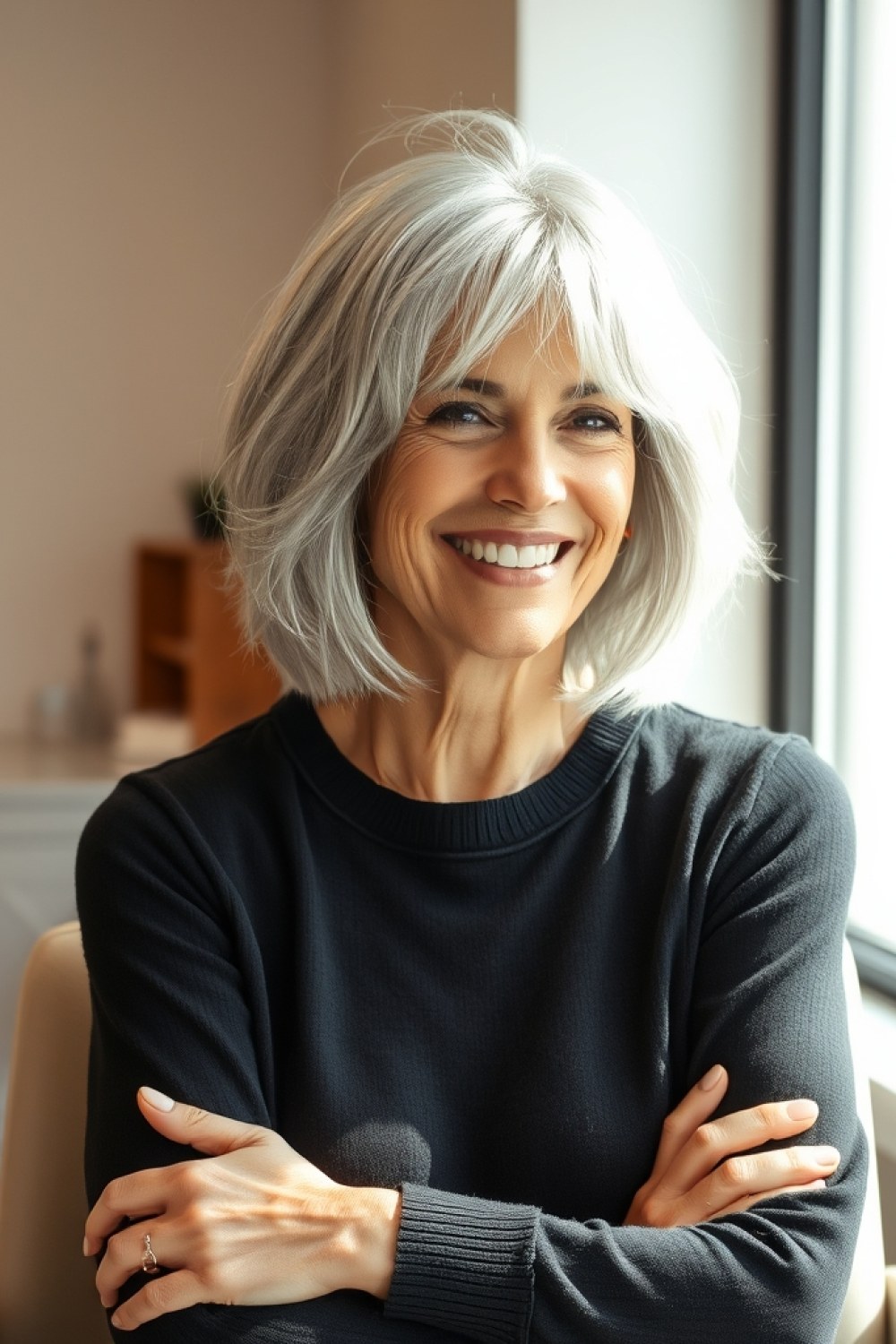22 Shaggy Bob Hairstyles for Women Over 50 With Thin Fine Hair