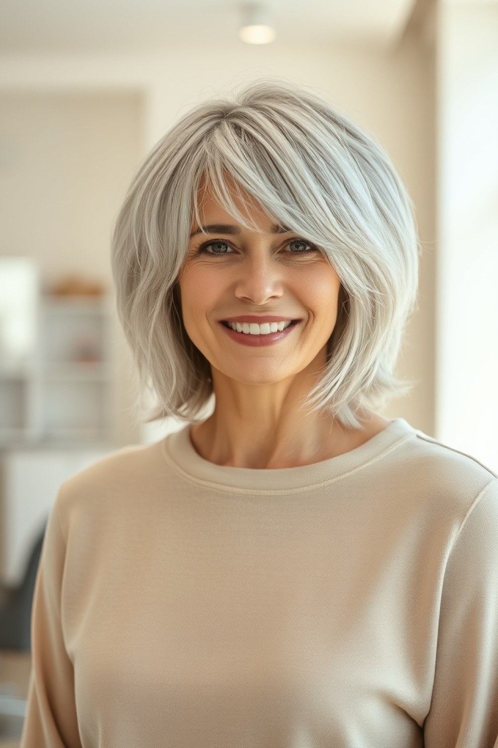 22 Shaggy Bob Hairstyles for Women Over 50 With Thin Fine Hair
