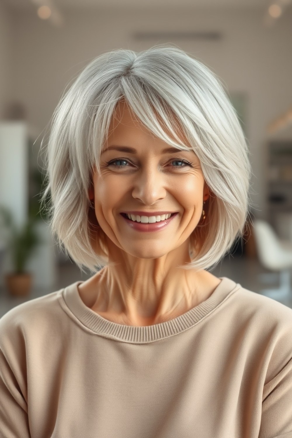 22 Shaggy Bob Hairstyles for Women Over 50 With Thin Fine Hair