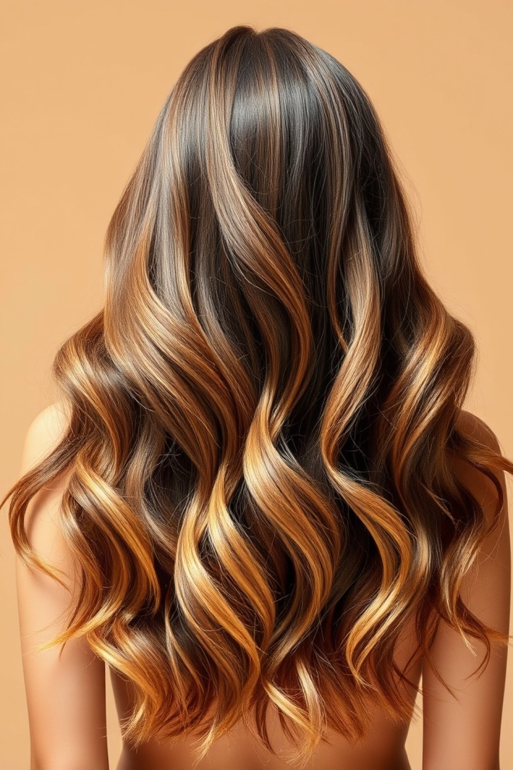 27 Honey Golden Blonde and Caramel Balayage on Dark Brown: Warm Blend Ideas