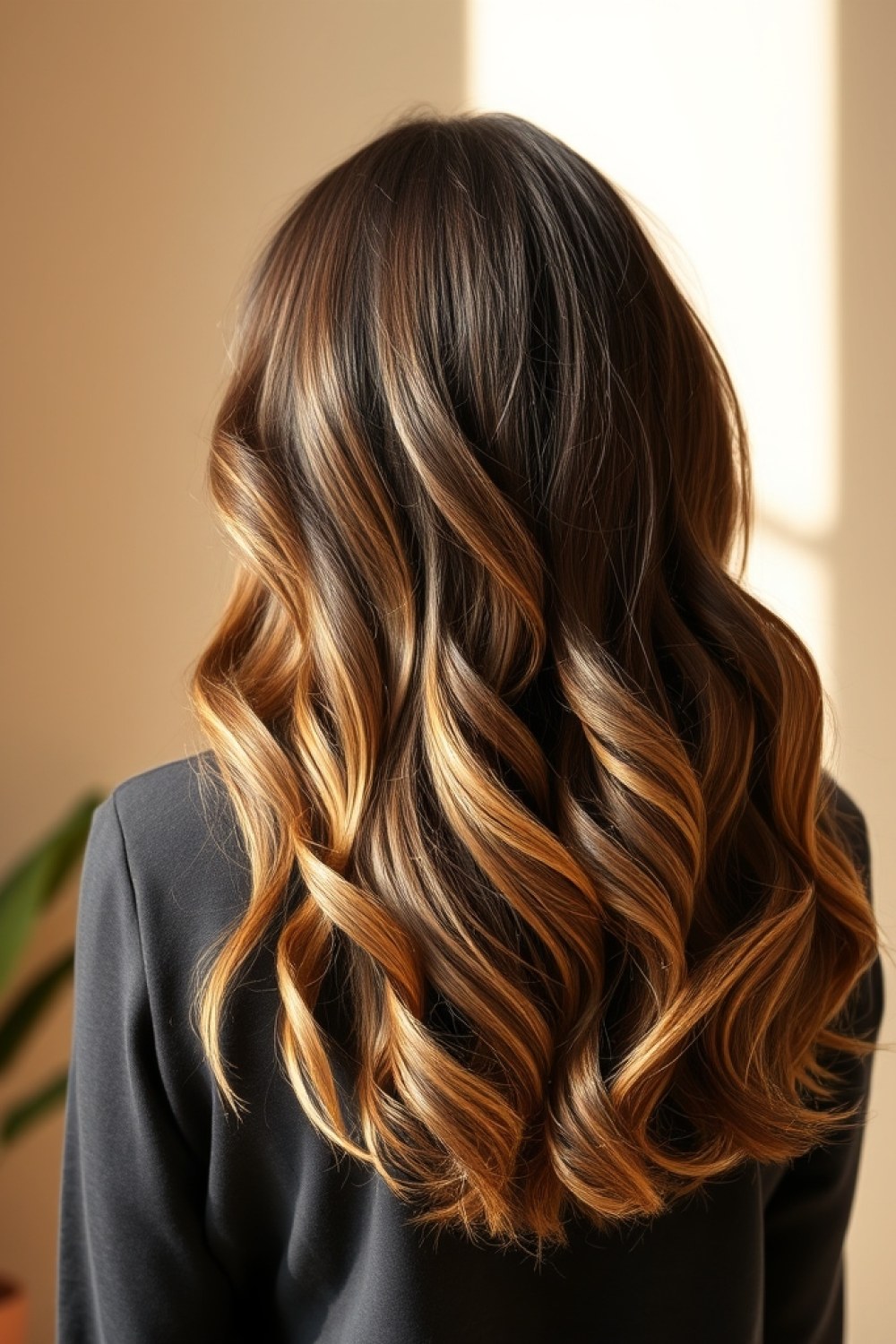 27 Honey Golden Blonde and Caramel Balayage on Dark Brown: Warm Blend Ideas