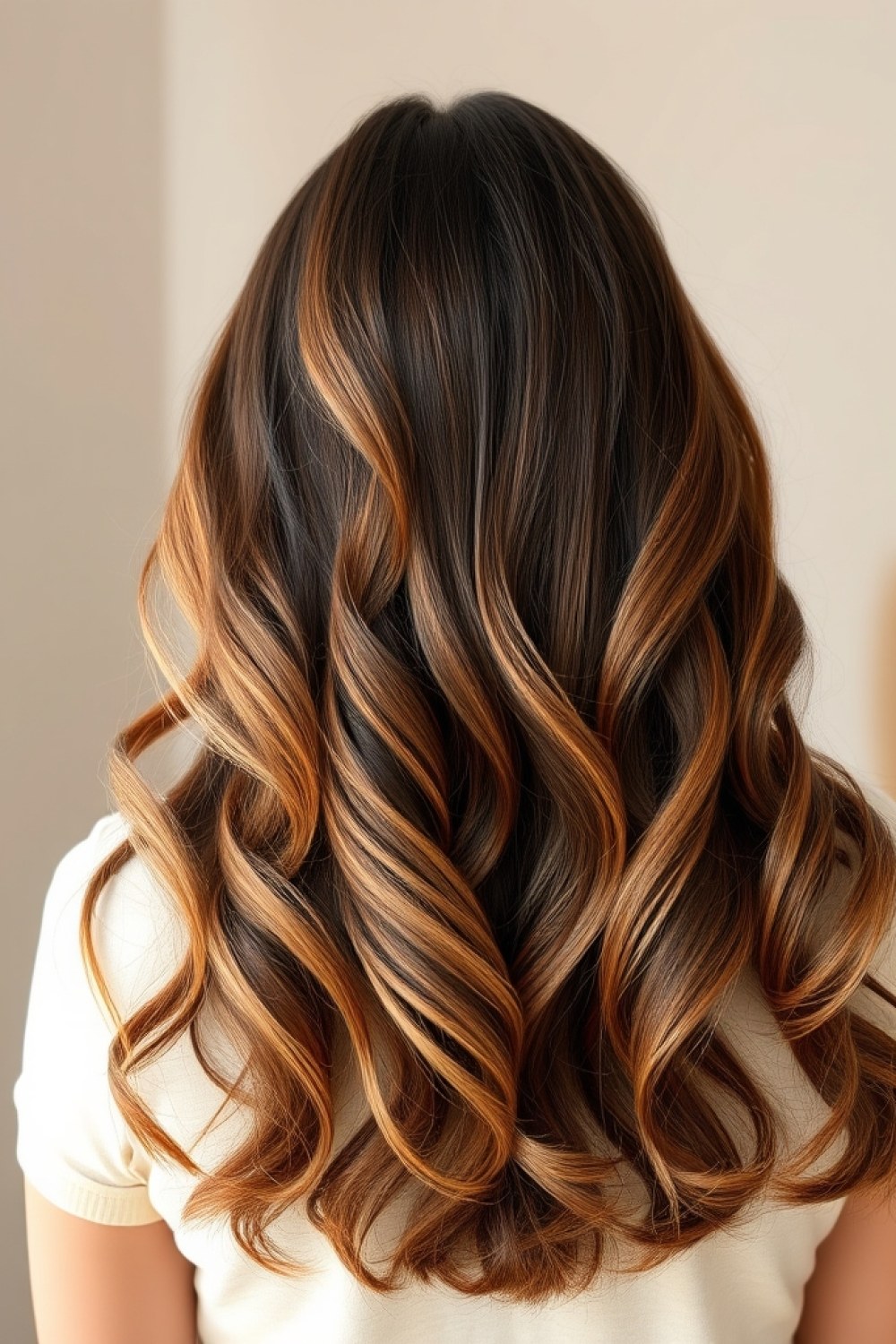 27 Honey Golden Blonde and Caramel Balayage on Dark Brown: Warm Blend Ideas