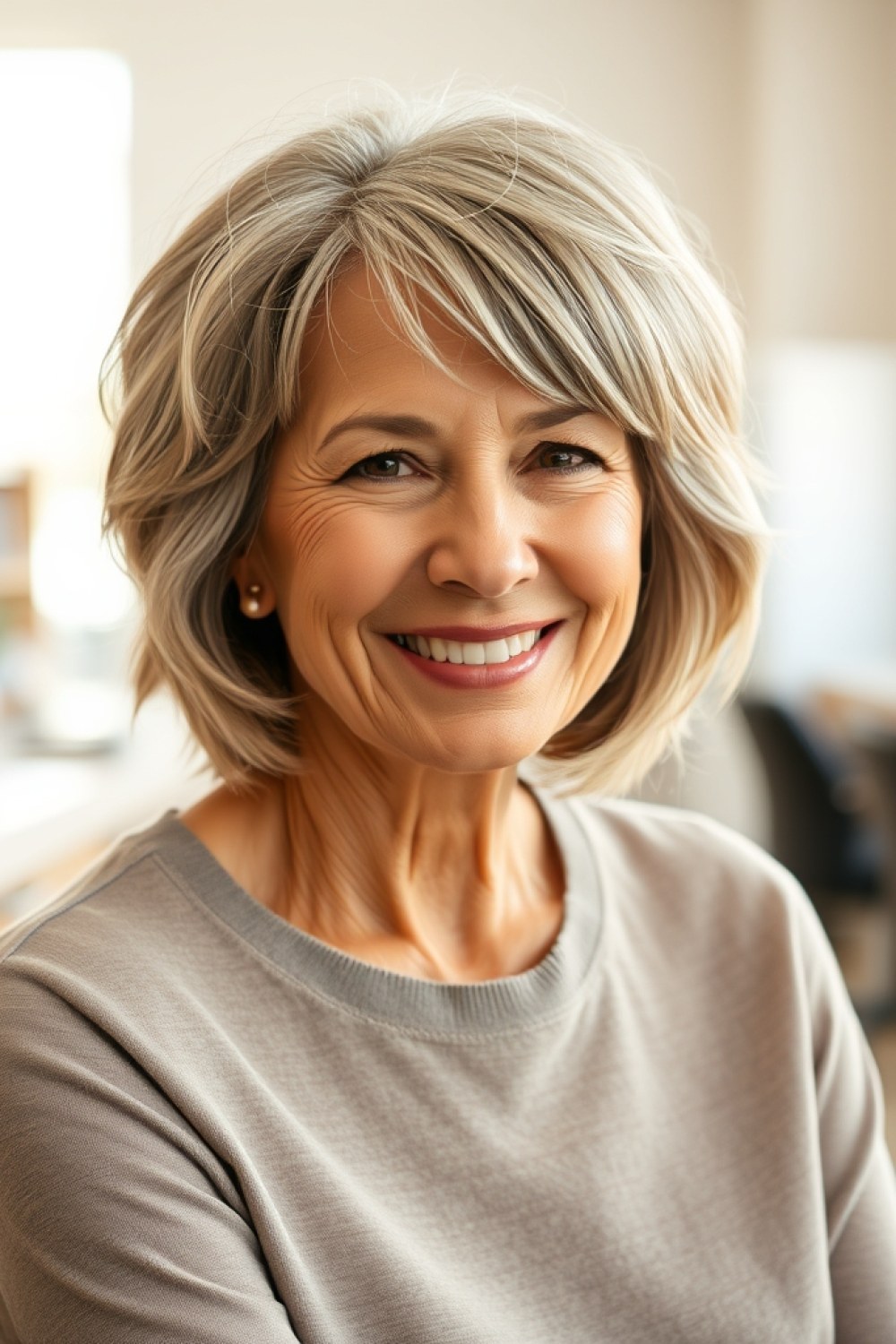 22 Shaggy Bob Hairstyles for Women Over 50 With Thin Fine Hair