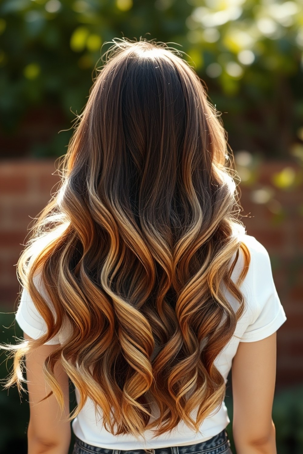 27 Honey Golden Blonde and Caramel Balayage on Dark Brown: Warm Blend Ideas