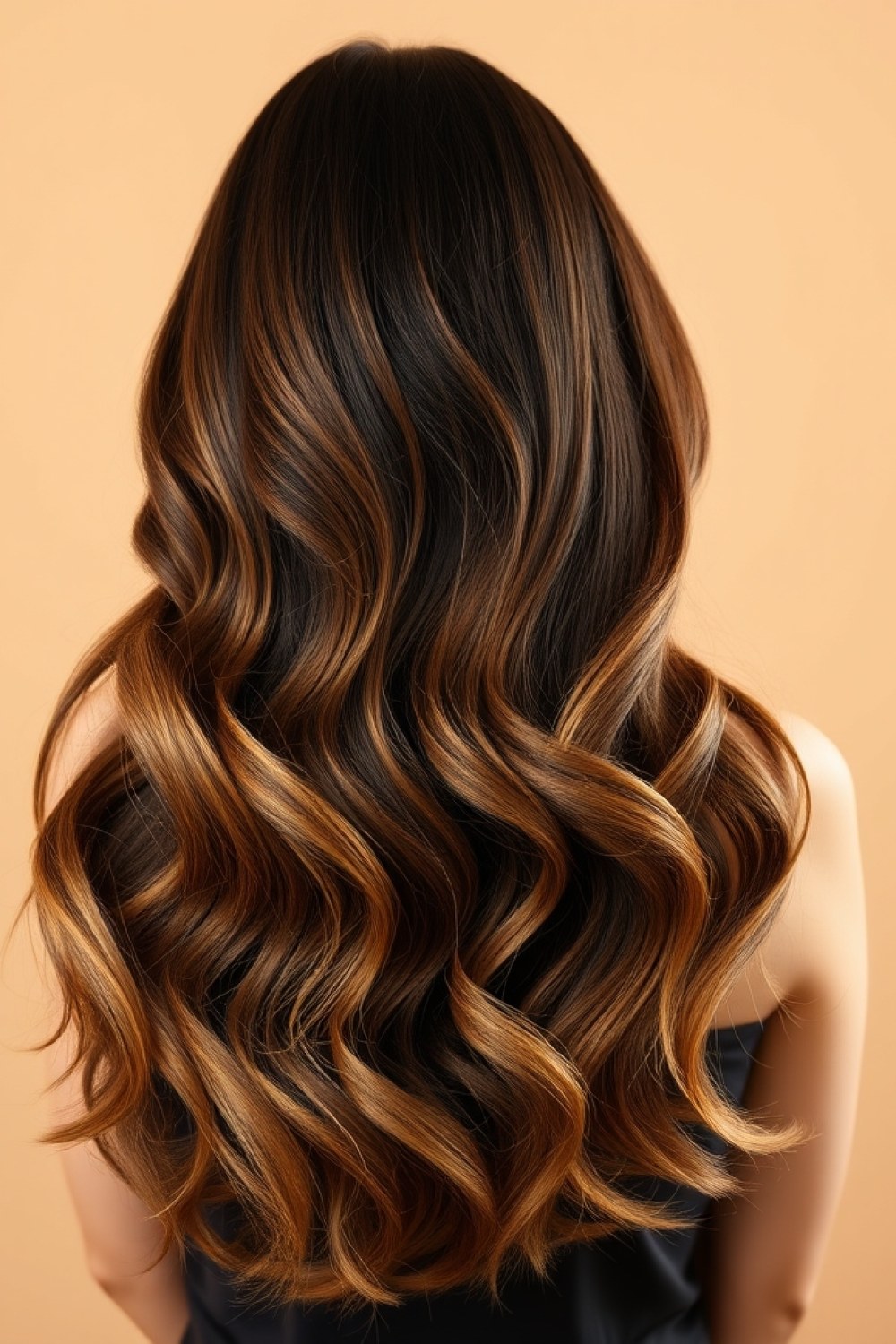 27 Honey Golden Blonde and Caramel Balayage on Dark Brown: Warm Blend Ideas