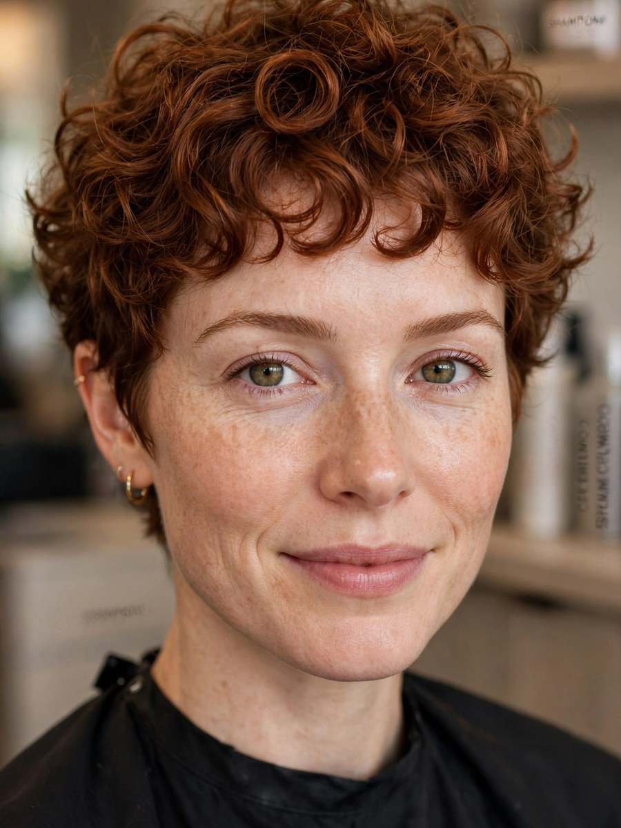 Curly pixie haircut for thin fine hair